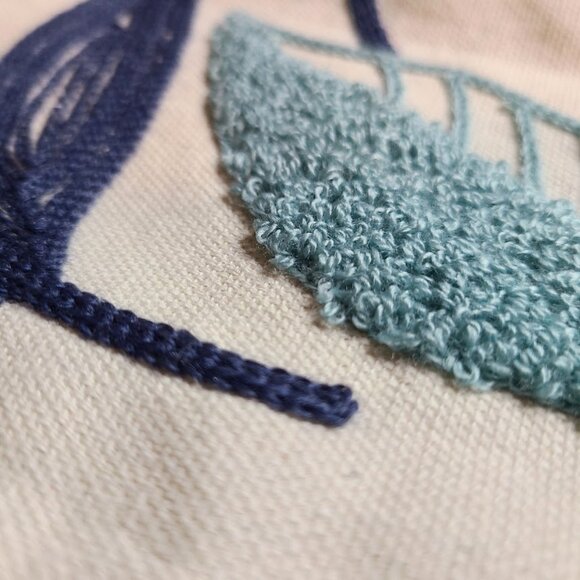 Floral Pillow Cover Embroidered Decorative Boho Decor Bohemian Accent Decoration - Picture 13 of 14